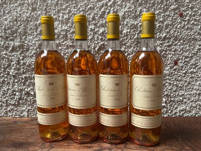 4 bouteilles Château D'YQUEM, 1° cru supérieur...