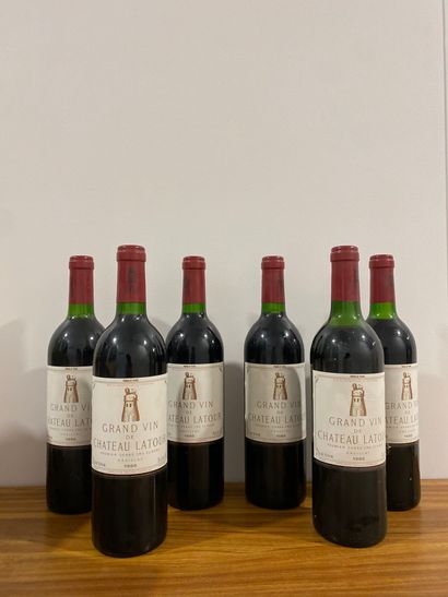 6 bouteilles Château LATOUR, 1° cru Pauillac...