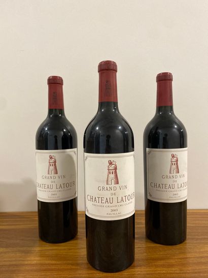 3 bouteilles Château LATOUR, 1° cru Pauillac...