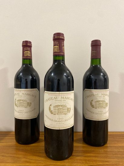 3 bouteilles Château MARGAUX, 1° cru Margaux...