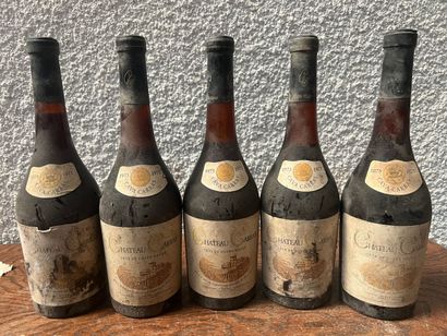 5 bouteilles VIN GREC Chateau Carras 1973...