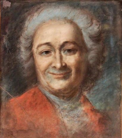 ÉCOLE FRANÇAISE du XVIIIe siècle, suiveur de Quentin DE LA TOUR Portrait du bouffon...