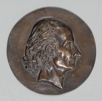 Pierre Jean David d'ANGERS (1788-1856) Joseph Droz, 1833 Médaillon, épreuve en bronze...