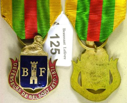 null BELFORT, Médaille des Défenseurs de Belfort 1870-1871, métal doré et émaillé,...