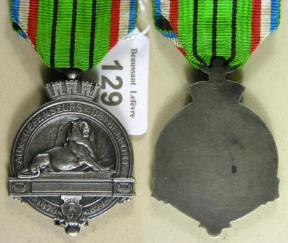 null BELFORT, Médaille commémorative du Siège de Belfort 1870-1871, modèle monobloc...