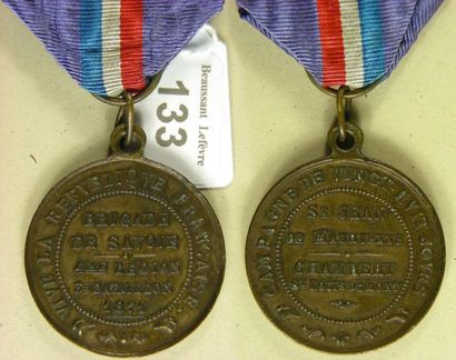 null BRIGADE DE SAVOIE 1871, médaille commémorative en bronze figurant, sur l'avers...
