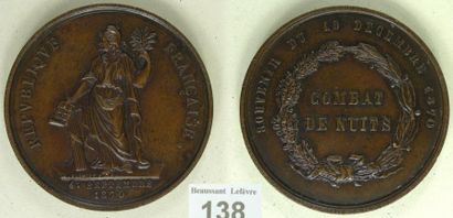null NUITS, médaille commémorative du combat de Nuits, par Schmitt, en bronze figurant...