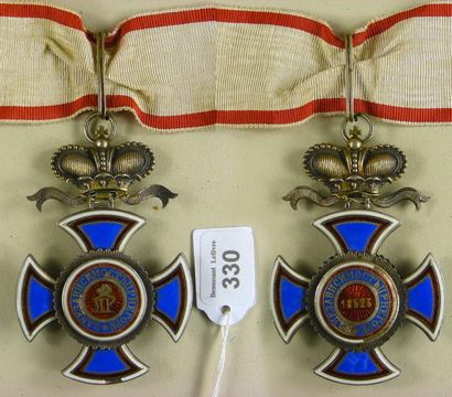 MONTÉNÉGRO ORDRE DE DANILO IER, fondé en 1853, croix de 3e classe (commandeur), de...