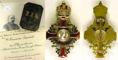 AUTRICHE ORDRE DE FRANÇOIS-JOSEPH, fondé en 1849, croix d'officier (grade crée en...
