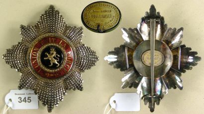 BELGIQUE ORDRE DE LÉOPOLD, fondé en 1832, plaque de grand-croix à titre civil, en...