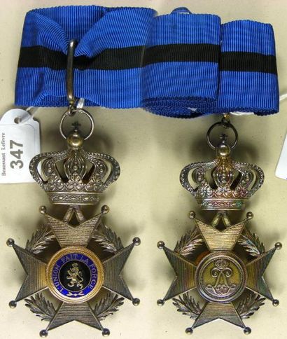 BELGIQUE ORDRE DE LÉOPOLD II, fondé en 1900, croix de commandeur à légende française,...