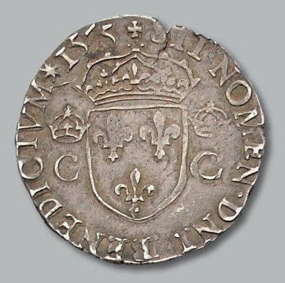 null Demi teston, 2e type. 1575. La Rochelle. Sb. 4604. TB / TTB