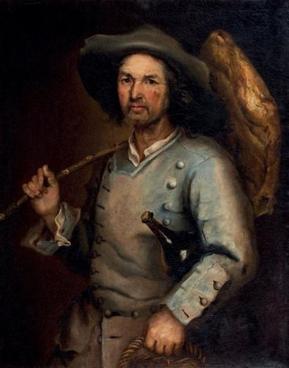 Jacques DUMONT dit le Romain (1704-1781) Paysan, vers 1760 Huile sur toile, rentoilée....