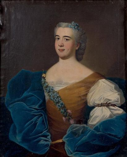 ÉCOLE FRANÇAISE du XVIIIe siècle, H. HUBART*** Portrait de femme Huile sur toile...