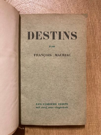null MAURIAC (François). Ensemble de 5 ouvrages en éditions originales, services...
