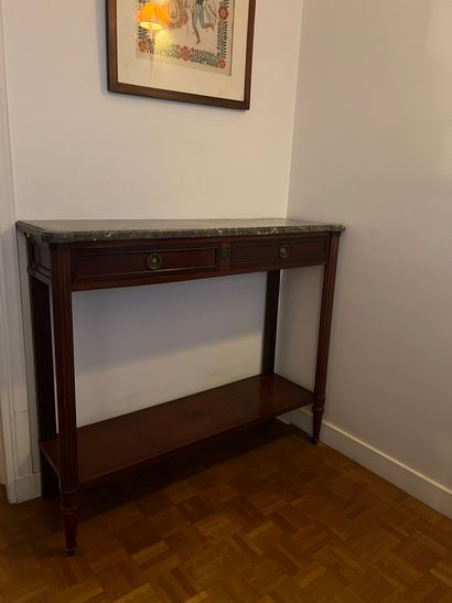 null mahogany CONSOLE with two drawers in the waistband