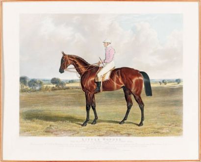 D'après J.F. HERRING "Little Wonder, Derby Stakes Epsom 1840", aquatinte par Hunt,...