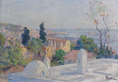 ALEXANDRE RIGOTARD (1871-1944) Alger vu de Mustapha huile sur toile, signée en bas...