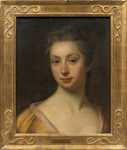 Attribué à Thomas HUDSON (1701-1779) Portrait de femme Huile sur toile. 40 x 33 ...