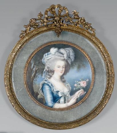 Lucienne FRISON (1889-1960), d'après VIGÉE-LEBRUN La Reine Marie-Antoinette Miniature...