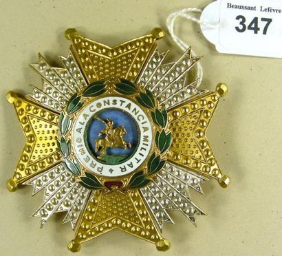 Espagne Ordre de Saint-Hermenegilde, plaque de grand-croix en bronze doré, argenté...