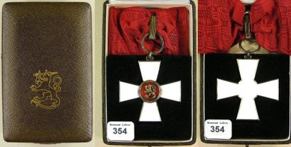 FINLANDE Ordre du Lion de Finlande, fondé en 1942, croix de commandeur en vermeil...