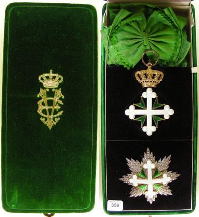 ITALIE Ordre des Saints Maurice et Lazare, ensemble complet de grand-croix comprenant:...