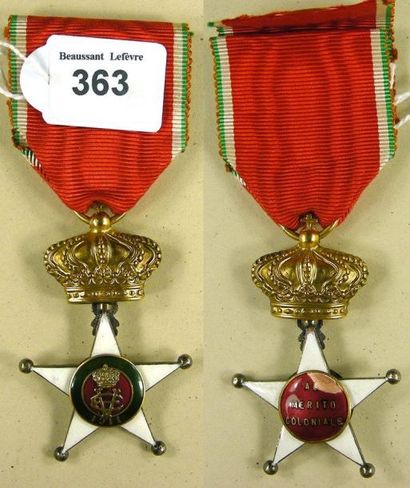 ITALIE Ordre Colonial de l'Étoile d'Italie, fondé en 1914, étoile d'officier, en...