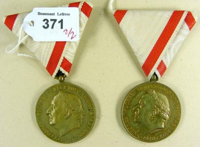MONTÉNÉGRO Lot de deux médailles du Jubilé de Nicolas Ier, par Schwartz et Prince,...