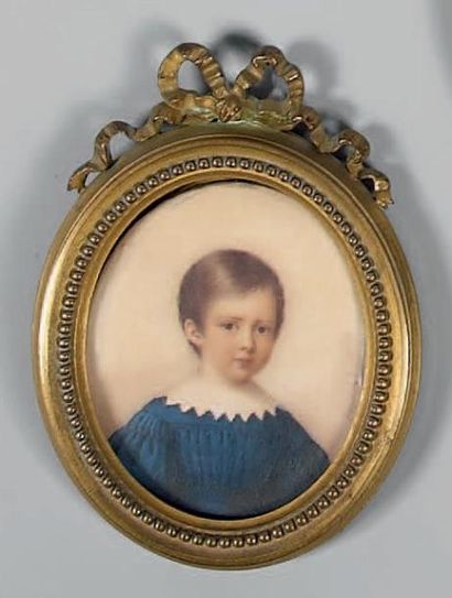 Sophie de RAYNAL Portrait de Gaston Montserrat Miniature. Signée et datée 1837 à...