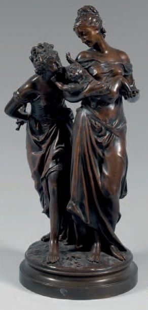 Adrien Étienne GAUDEZ (1845-1902) Statuette en bronze à patine médaille figurant...