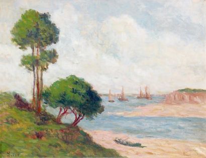 Maximilien Luce (1858-1941) Kermouster, 1914-1915 Huile sur papier marouflé sur toile,...
