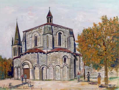 Maurice UTRILLO (1883-1955) L'église de Saint-Michel (Charente), 1935 Gouache signée...