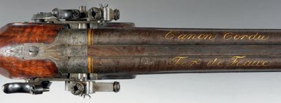 AUTRICHE - HONGRIE - ALLEMAGNE Rare fusil de chasse double de "J.Auch", à boulette...