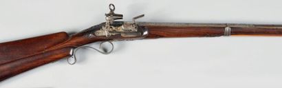 Espagne Beau fusil de chasse à silex espagnol de "Bustindui" un coup, calibre 16...