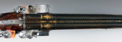 ALLEMAGNE, FRANCE, ITALIE Fusil de chasse double, à silex, de "Lepage", calibre 14...
