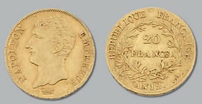  20 Francs or. An 12. Paris. G. 1021. Superbe. PREMIER EMPIRE (1804-1814)