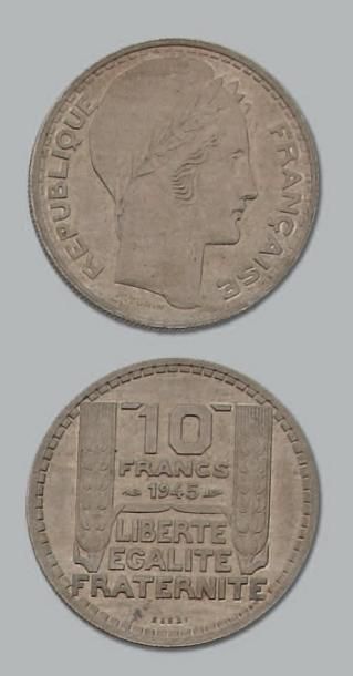 null 10 Francs. Turin. 1945. Essai cupro-nickel. G. 810. Superbe. GOUVERNAMENT PROVISOIRE...