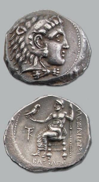 null Tétradrachme. 17,13 g. Citium (325-320 av. J.-C.) Tête d'Héraclès à droite,...