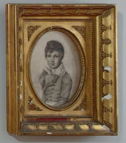 Attribué à Henri-Joseph HESSE (1781-1849) Portrait de I. G** Lavis. Daté 1823. 17...