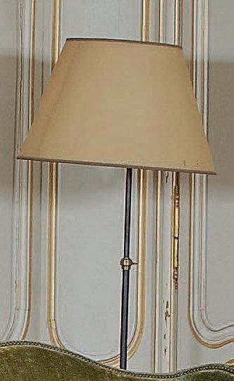 null Deux lampadaires en bronze patiné. XXe siècle. Hauteur: 163 cm