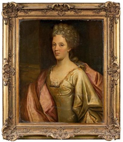 Ecole française dans le goût du XVIIIe siècle Portrait de femme Huile sur toile....
