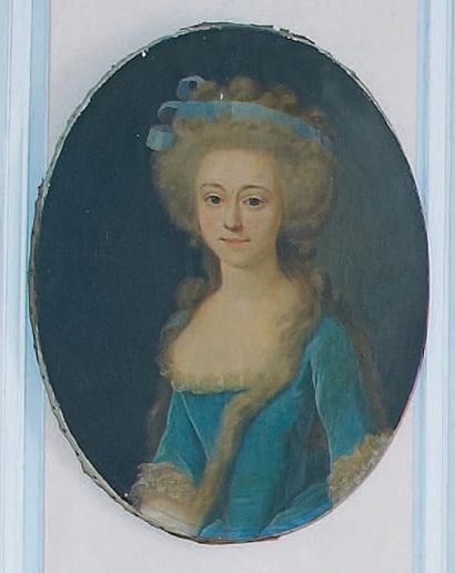 École FRANÇAISE du XVIIIe siècle Portrait d'Adélaïde Paviot de la Villette, marquise...