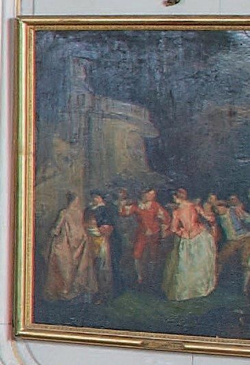 École Française du XIXe siècle Fêtes galantes: La danse et la collation Deux huiles...