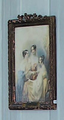 Ecole Francaise vers 1840 Portrait des trois soeurs de La Ferronays: Pauline, Madame...