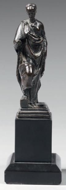 null Statuette en bronze à patine brun foncé. Italie, XVIe siècle. Hauteur: 13,5...