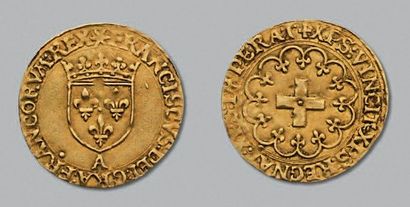 null FRANÇOIS 1er (1515-1547) Demi écu d'or à la croisette, 1er type. Paris. D. 890....
