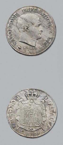 null REGNE D'ITALIE Napoléon, roi d'Italie (1805-1814) 2 Lire, 1er type (tranche...