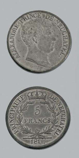 null CANTON de NEUCHÂTEL Alexandre Berthier (1806-1814) 5 Francs. 1813. Neuchâtel....