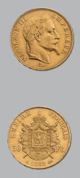 null SECOND EMPIRE (1852-1870) 50 Francs or, tête laurée. 1862. Paris. G. 1112. ...